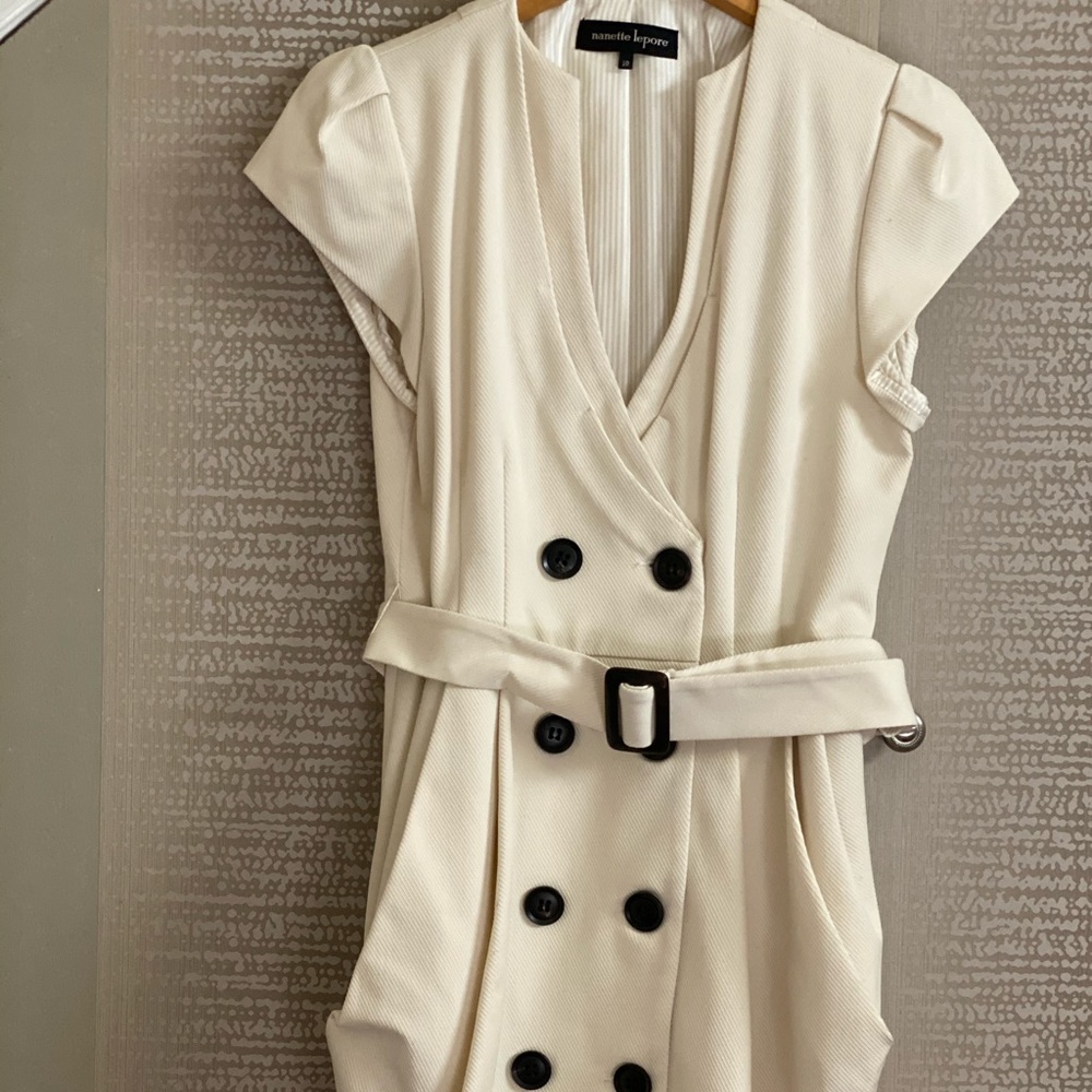 Designer Vest Dress in off-white
